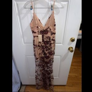 A Peachy Clothing Burgundy & Nude Dress